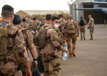 FILE - In this Wednesday June 9, 2021 file photo, French Barkhane force soldiers who wrapped up a four-month tour of duty in the Sahel leave their base in Gao, Mali.  As France prepares to scale back its military presence in Africa, its soldiers are again confronting the very threats that brought the army here in the first place. Earlier this month, French President Emmanuel Macron announced the official end of Barkhane, France’s seven-year operation fighting extremists linked to al-Qaida and the Islamic State in Africa’s Sahel region. (AP Photo/Jerome Delay, File)