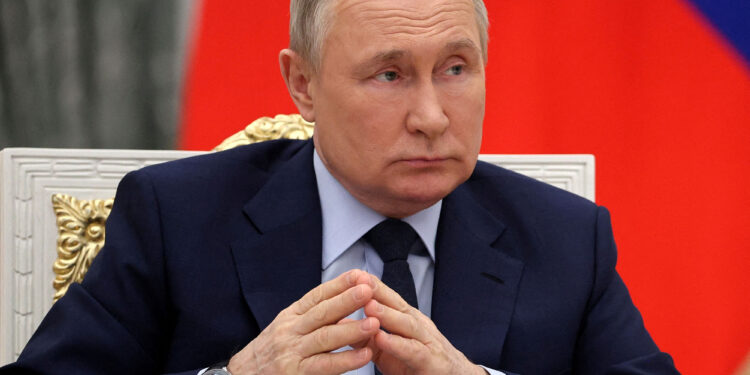 Russian President Vladimir Putin chairs the supervisory board meeting of the presidential forum "Russia - Land of Opportunity" at the Kremlin in Moscow, Russia April 20, 2022. Sputnik/Mikhail Tereshchenko/Pool via REUTERS ATTENTION EDITORS - THIS IMAGE WAS PROVIDED BY A THIRD PARTY.