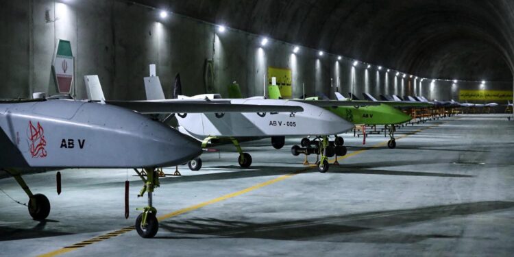 This handout picture provided by the Iranian Army on May 28, 2022, shows an underground drone base, in an unknown location in Iran. (Photo by Iranian Army office / AFP) / RESTRICTED TO EDITORIAL USE - MANDATORY CREDIT "AFP PHOTO / IRANIAN ARMY - NO MARKETING - NO ADVERTISING CAMPAIGNS - DISTRIBUTED AS A SERVICE TO CLIENTS