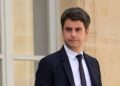 France's Prime Minister Gabriel Attal leaves after the weekly cabinet meeting at the presidential Elysee Palace in Paris on April 17, 2024. (Photo by Bertrand GUAY / AFP)